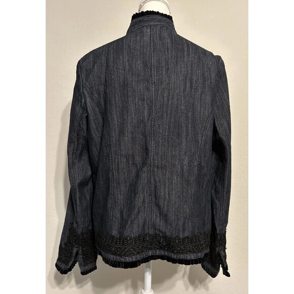 Emma James Victorian SteamPunk Style Dark Wash Jean Jacket Size 12 - Picture 2 of 12